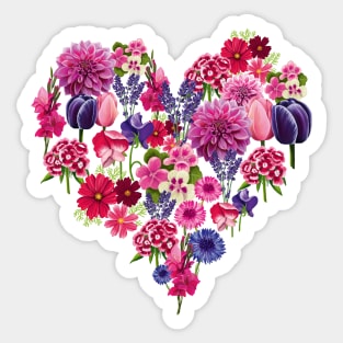 Flower heart Sticker